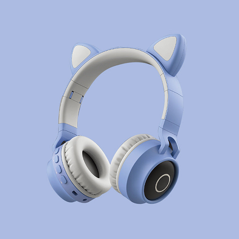 LED Light Cat Ear Headphones Wireless Bluetooth 5.0 Headset Portable Foldable Kids Headphone With Microphone Best Gift - Nyaabs