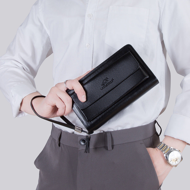 Men's Business Clutch Double Zipper Large Capacity - Nyaabs