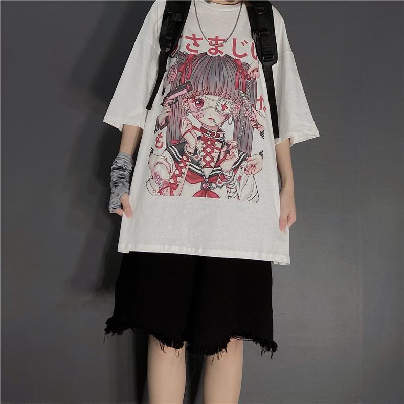 Half sleeve Harajuku style t-shirt - Nyaabs