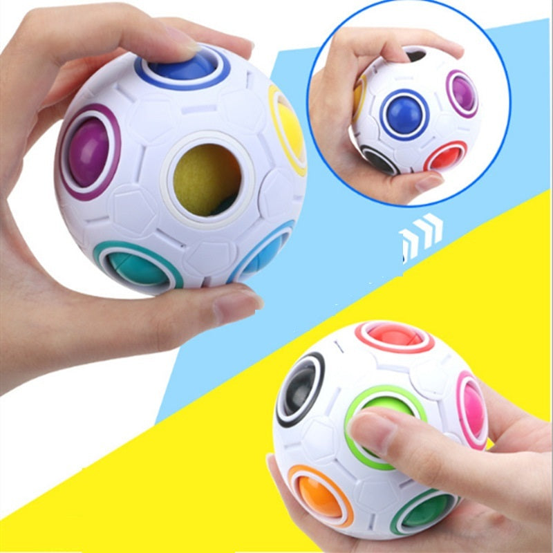 High Elasticity And Fall Resistance Puzzle Rainbow Ball Toy - Nyaabs