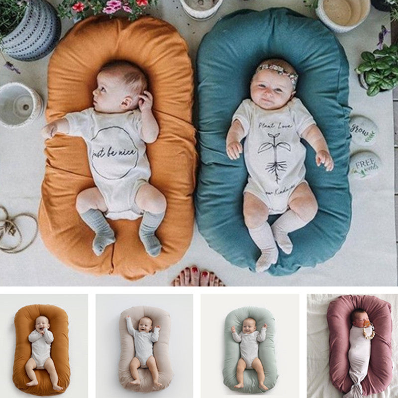 Baby Nest Bed Crib Newborn Baby Nest Cot Cribs Infant Portable Cotton Crib Travel Cradle Cushion - Nyaabs