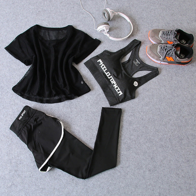 Women's three-piece yoga wear sports suit - Nyaabs