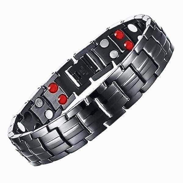 Black Bracelet Men Hand Chain Energy Health Germanium Magnetic Bracelet Men Stainless Steel Bracelets For Women Men - Nyaabs