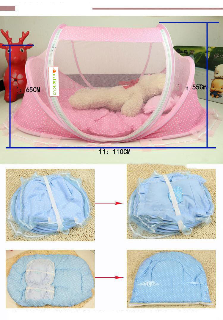 Foldable  Baby Bed Net With Pillow Net 2pieces Set - Nyaabs