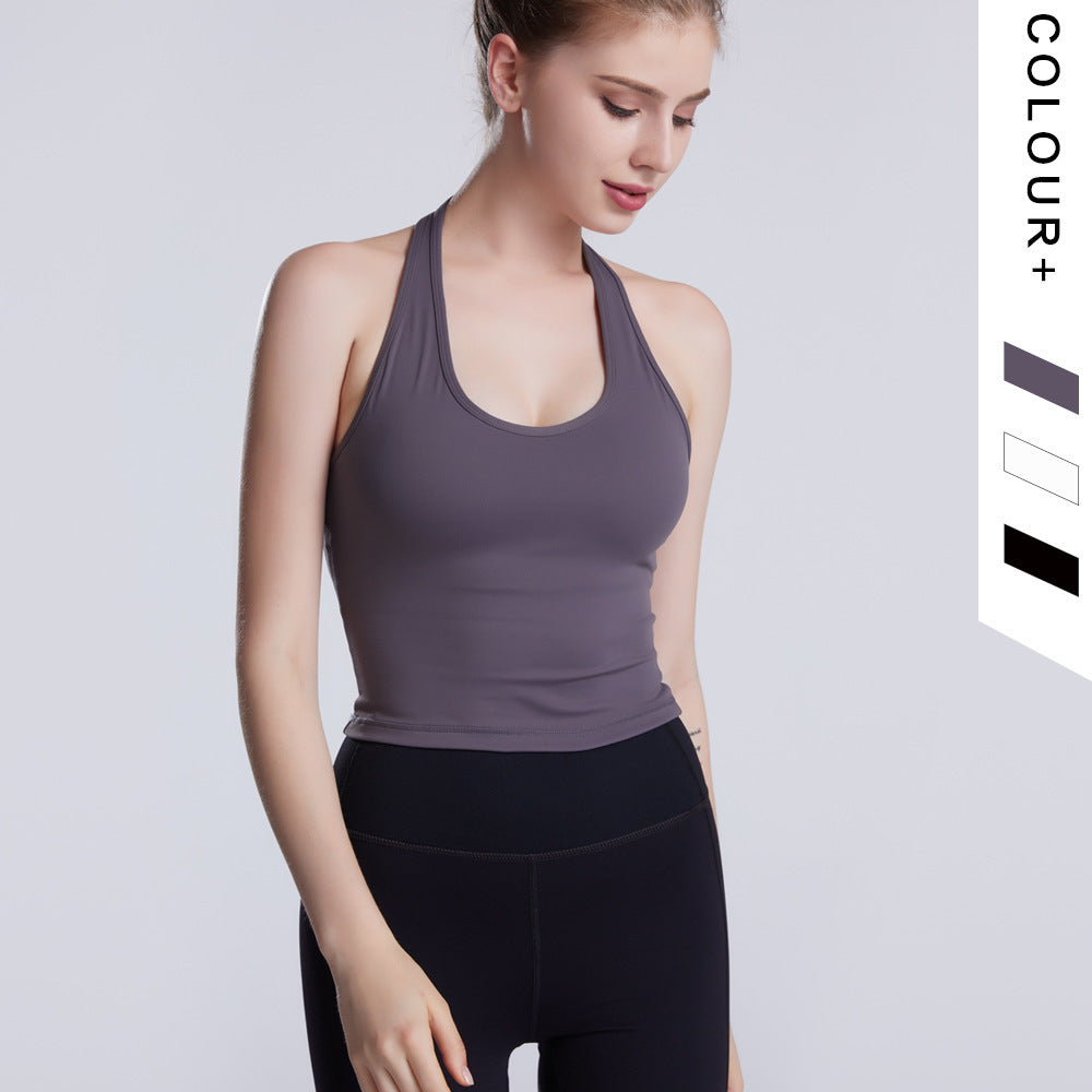 Halter sports yoga wear with chest pad - Nyaabs