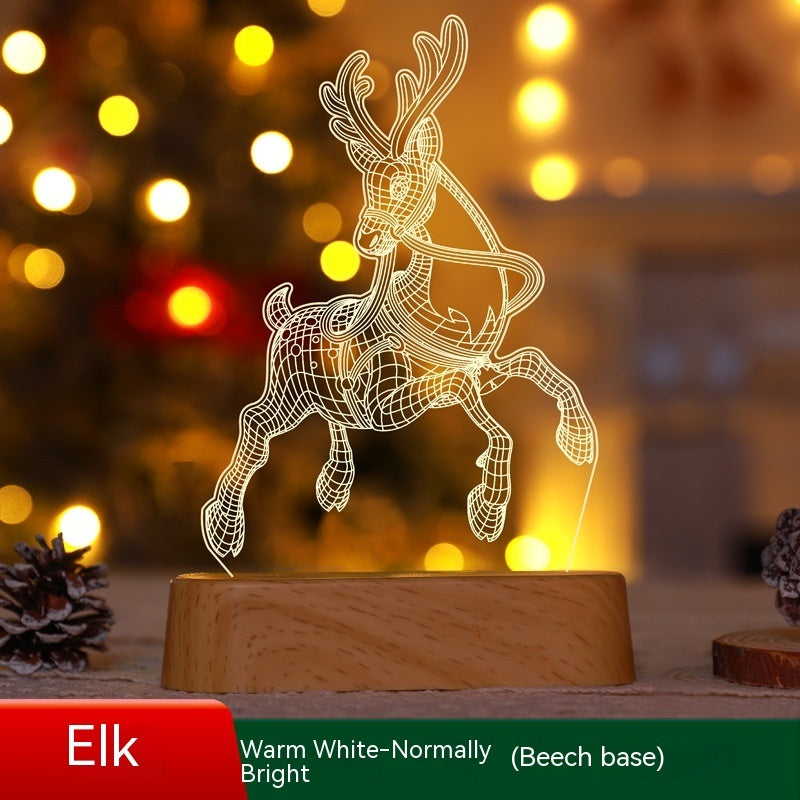 Christmas Decoration 3D Lamp Acrylic LED Night Lights New Year Valentines Day Christmas Kids Gift Christmas Ornaments nyaabs.com