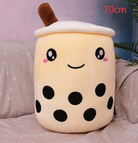 Cute Fruit Drink Plush Stuffed Soft Strawberry Milk Tea Plush Boba Tea Cup Toy Bubble Tea Pillow Cushion Kids Gift - Nyaabs