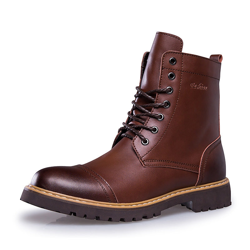 Leather Martin Boots Men's Leather Shoes - Nyaabs