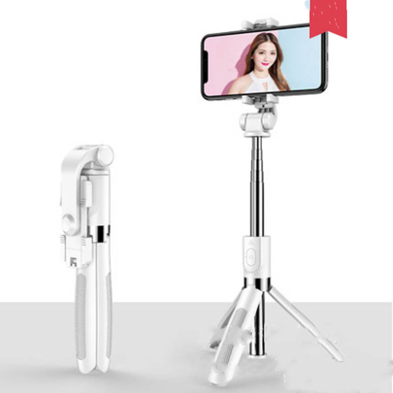 Compatible with Apple, Tripod Selfie Stick Mobile Universal Live Triangle Bracket One Bluetooth Selfie Artifact - Nyaabs