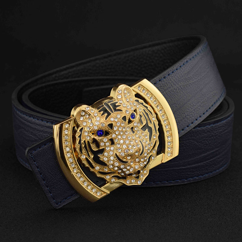 Tiger Style Men's Casual Versatile Leather Belt - Nyaabs