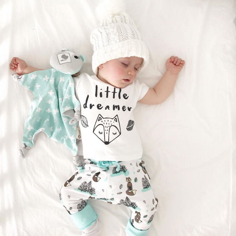 Newborn Baby Clothes Set T-shirt Tops+Pants Little Boys and Girls Outfits - Nyaabs