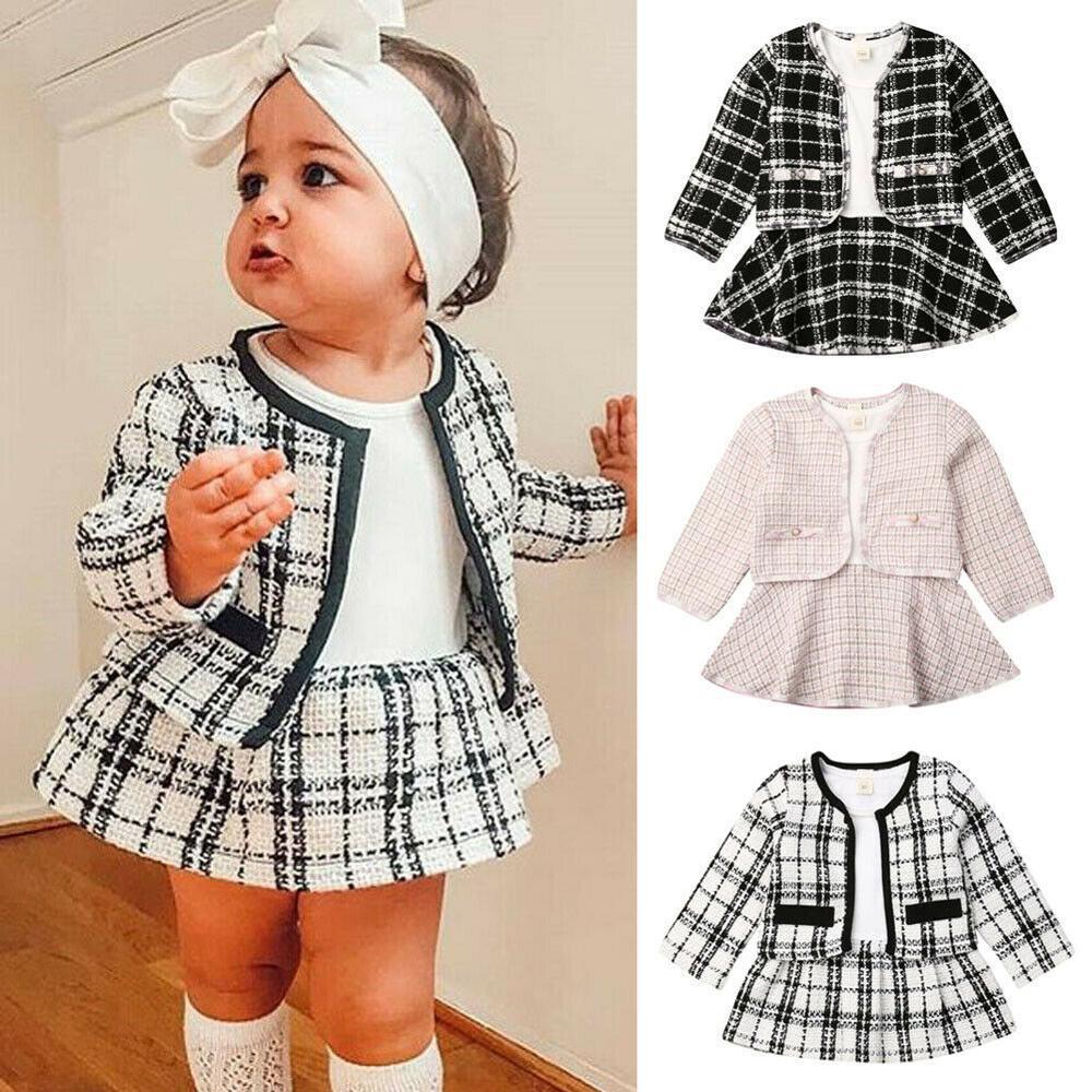 Long-sleeved Dresses Two-piece Children's Baby Small Incense Wind Suit - Nyaabs