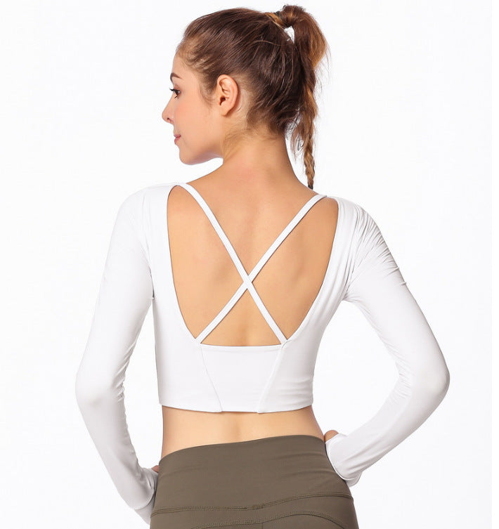 Cross Back Sports Fitness Wear Long Sleeve - Nyaabs