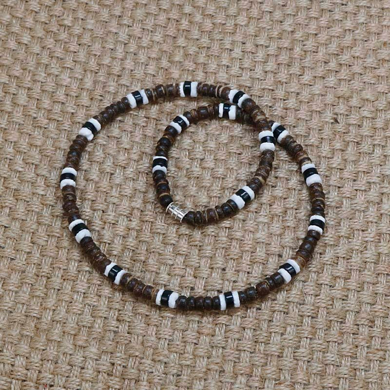 Men Tribe Ethnic Coconut Shell Necklace Men - Nyaabs