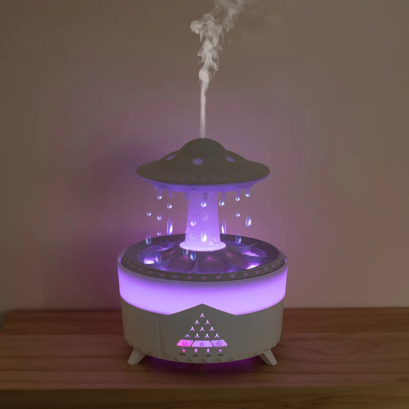 New UFO Raindrop Humidifier Water Drop Air Humidifier USB Aromatherapy Essential Oils Aroma Air Diffuser Household Mist Maker Home Decor - Nyaabs