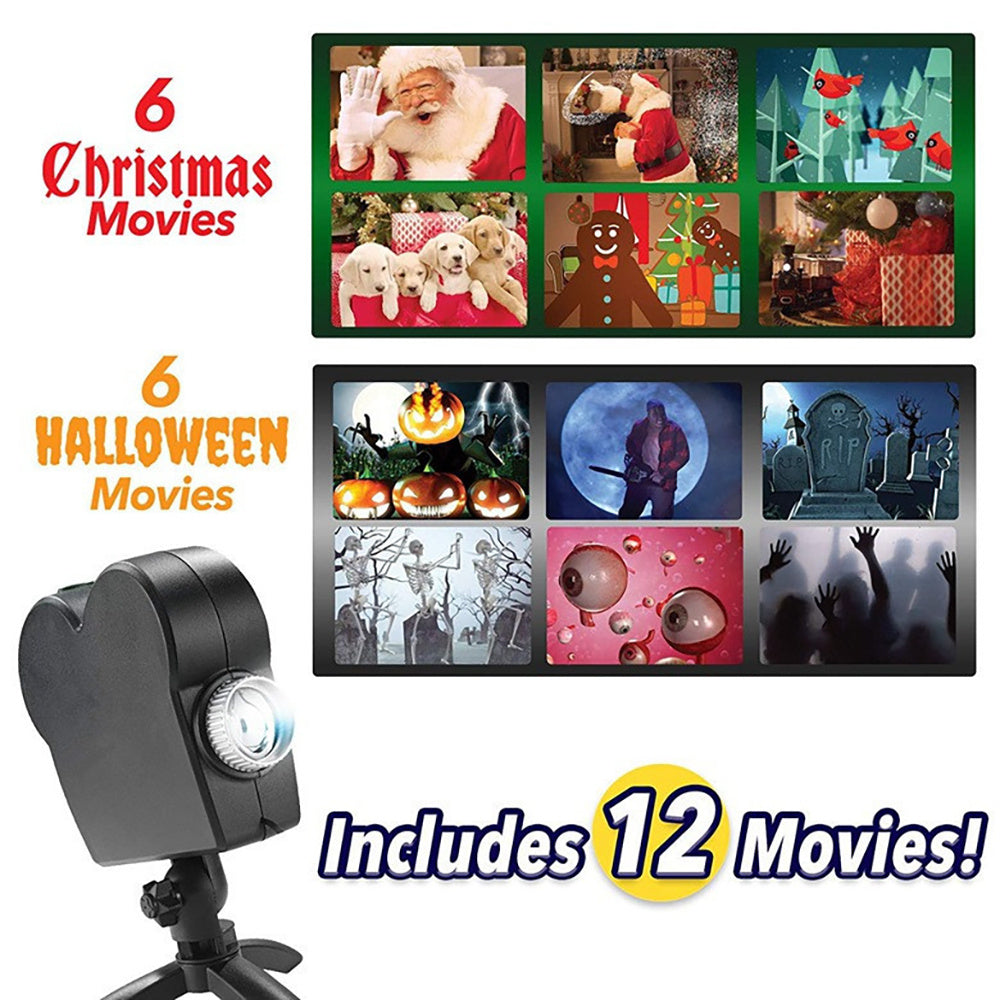 Window LED Lights Display Laser Halloween Home DJ Show Lights Christmas Spotlight Projector Movie Party Lights - Nyaabs