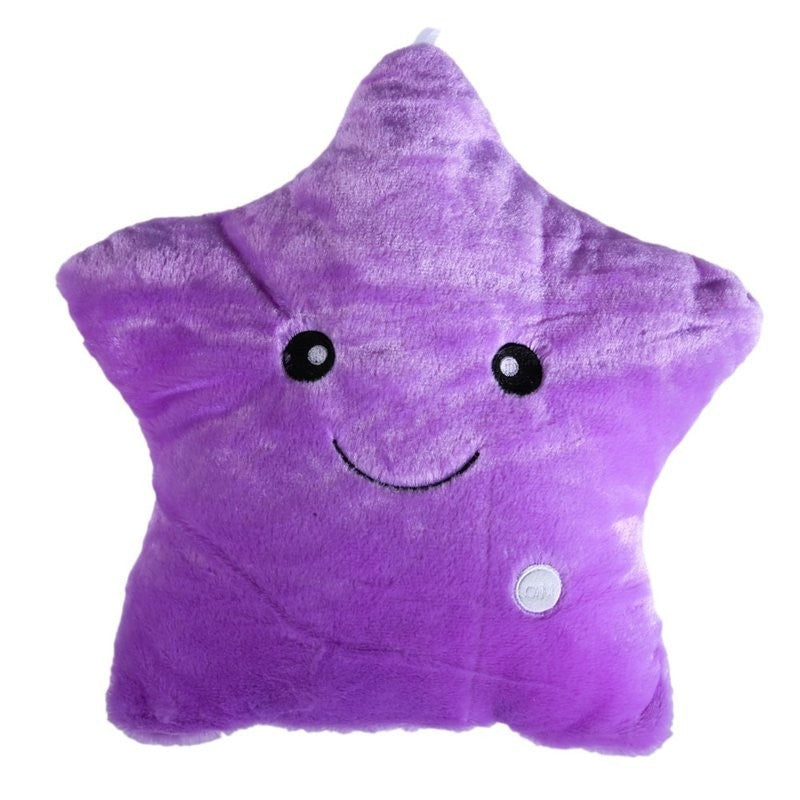 34CM Unique Toy Luminous Pillow Vivid Star Design LED Light Colorful Cushion Stars Plush Pillow Toys Gift For Kids Children Girl - Nyaabs