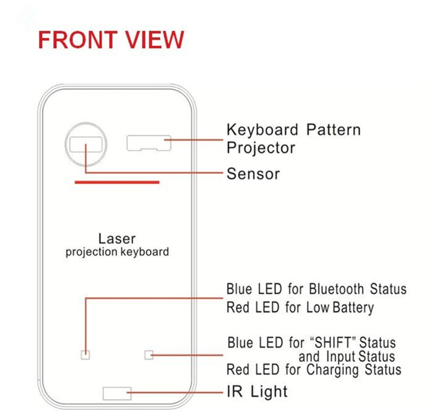 LEING FST Virtual Laser Keyboard Bluetooth Wireless Projector Phone Keyboard For Computer Pad Laptop With Mouse Function - Nyaabs