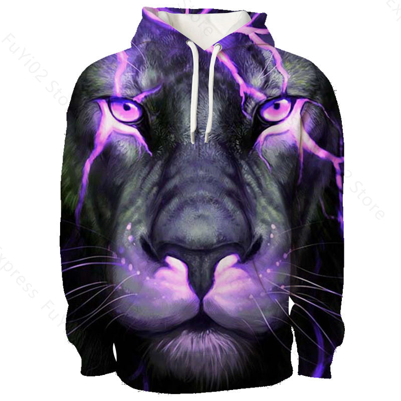 Animal 3d Wolf Pattern Hoodie Men And Women Sports Casual Wear - Nyaabs