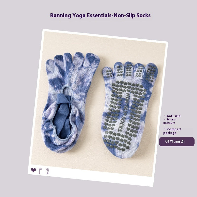 Yoga Non-slip Socks Tie-dyed Women's Five Fingers - Nyaabs