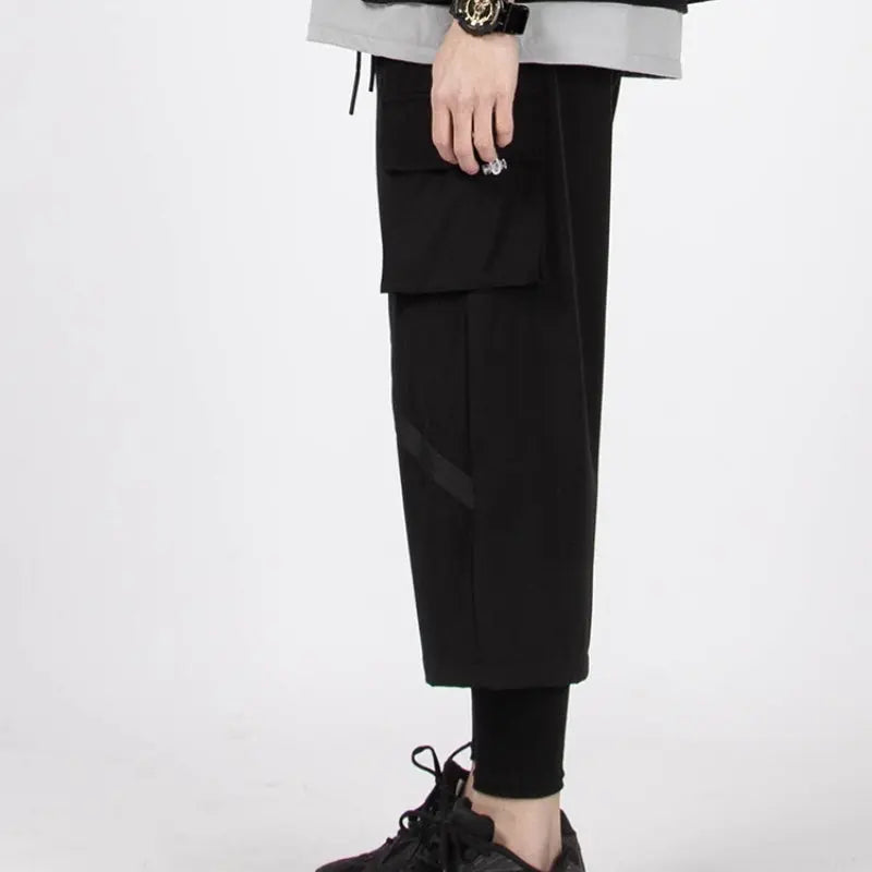 Sagging Straight Leg Wide Leg Pants Cropped Pants - Nyaabs