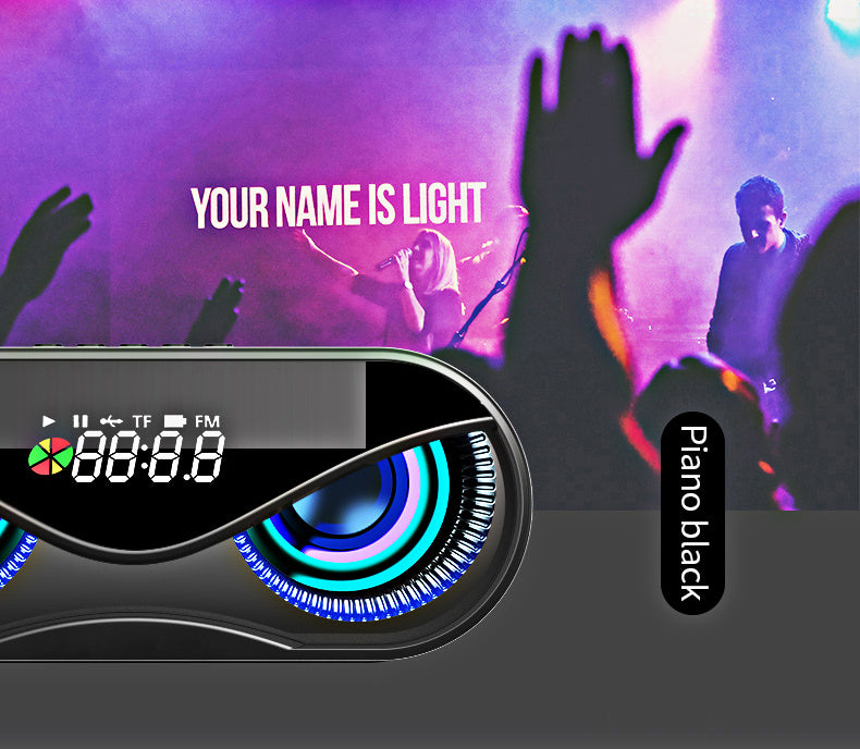 Colorful lights, dual speakers, digital buttons, song, Bluetooth speaker - Nyaabs