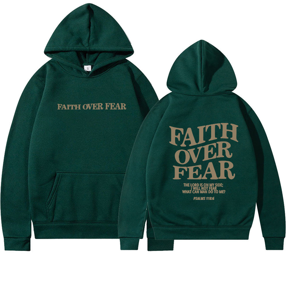 Faith Over Fear Christian Hoodie Christian Sweatshirt Jesus Hoodie Trendy Hoodie Bible Verse Shirt Unisex Aesthetic Clothes - Nyaabs