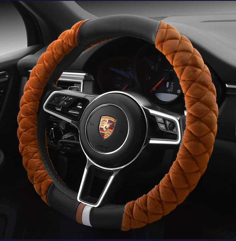 Universal Car Steering Wheel Cover Winter Decoration Cute 38cm Plush Footprint Auto Automobile Vehicle Steering Wheel Protector - Nyaabs