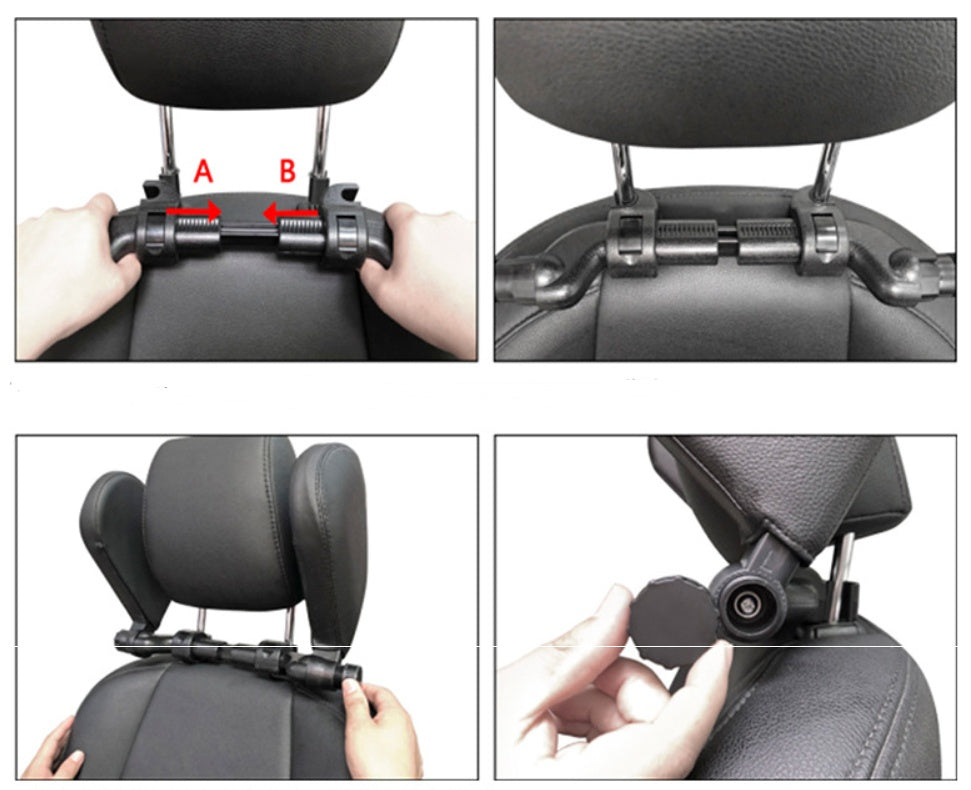 Car headrest pillow Sleep Adjustable Side Car Soft Travel Seat Headrest Auto Leather Support Neck Pillow Cushion car accessories - Nyaabs