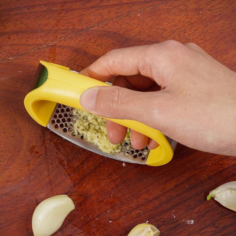 Stainless Steel Garlic Masher Garlic Press Household Manual Curve Fruit Vegetable Tools Kitchen Gadgets nyaabs.com