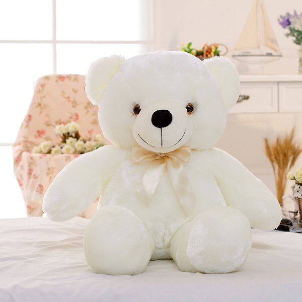 Creative Light Up LED Teddy Bear Stuffed Animals Plush Toy Colorful Glowing Christmas Gift For Kids Pillow - Nyaabs