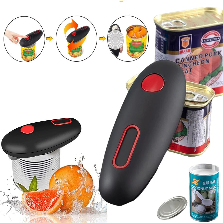 Electric Can Opener Automatic Jar Bottle Can Machine One Touch Portable Kitchen Hand Free Opening Opener Tool Gadgets - Nyaabs