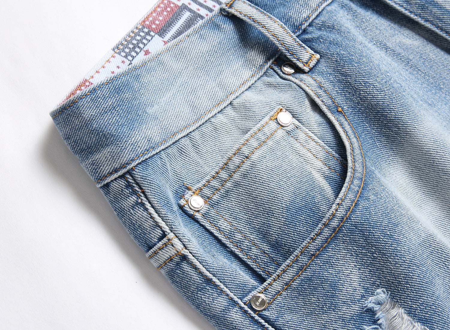 Worn Ripped Men's Five-point Denim Shorts - Nyaabs