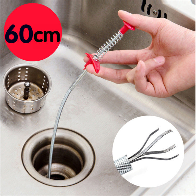 60CM Sewer Dredger Spring Pipe Dredging Tool Household Hair Cleaner Drain Clog Remover Cleaning Tools Household For Kitchen Sink Kitchen Gadgets - Nyaabs