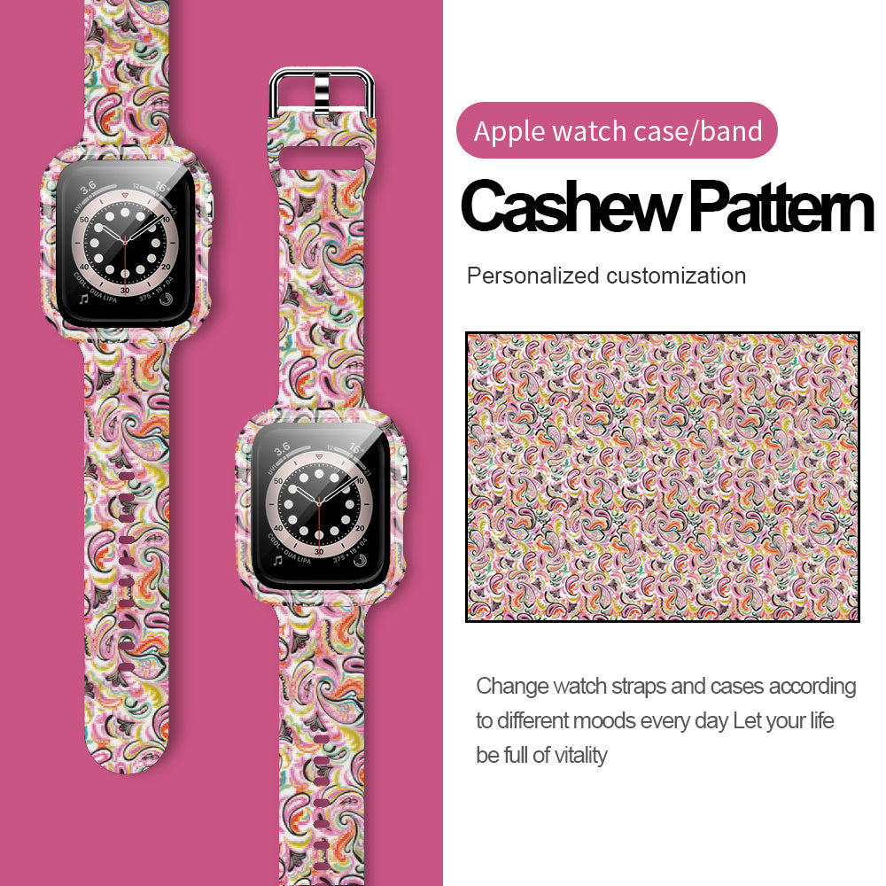 Suitable For Apple Watch Silicone Strap And Case Integrated With Pattern Printing - Nyaabs