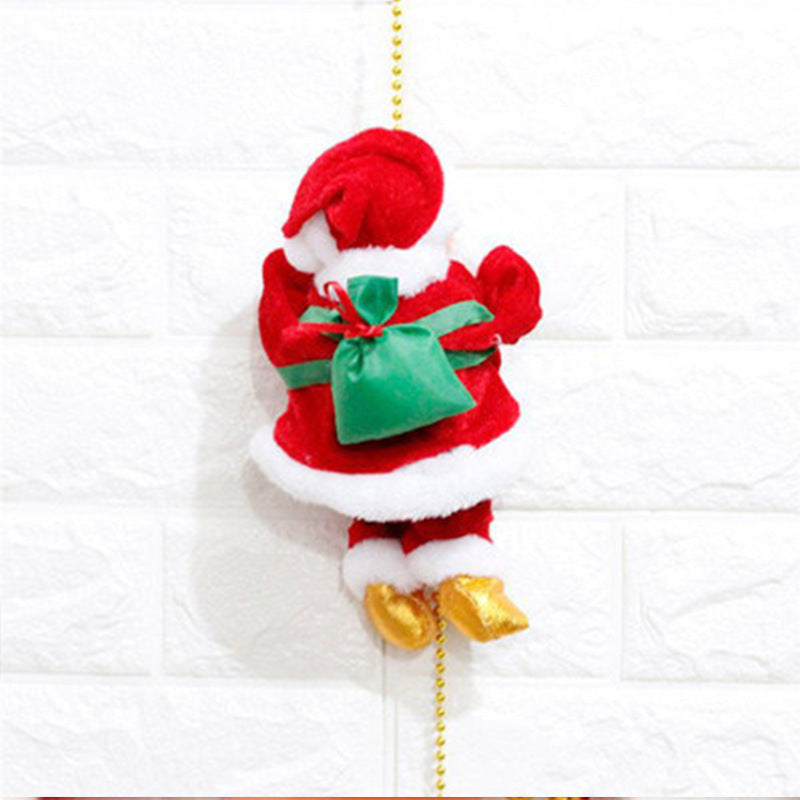 Climbing Ladder Electric Santa Claus Climbing Red Ladder Doll Toy - Nyaabs