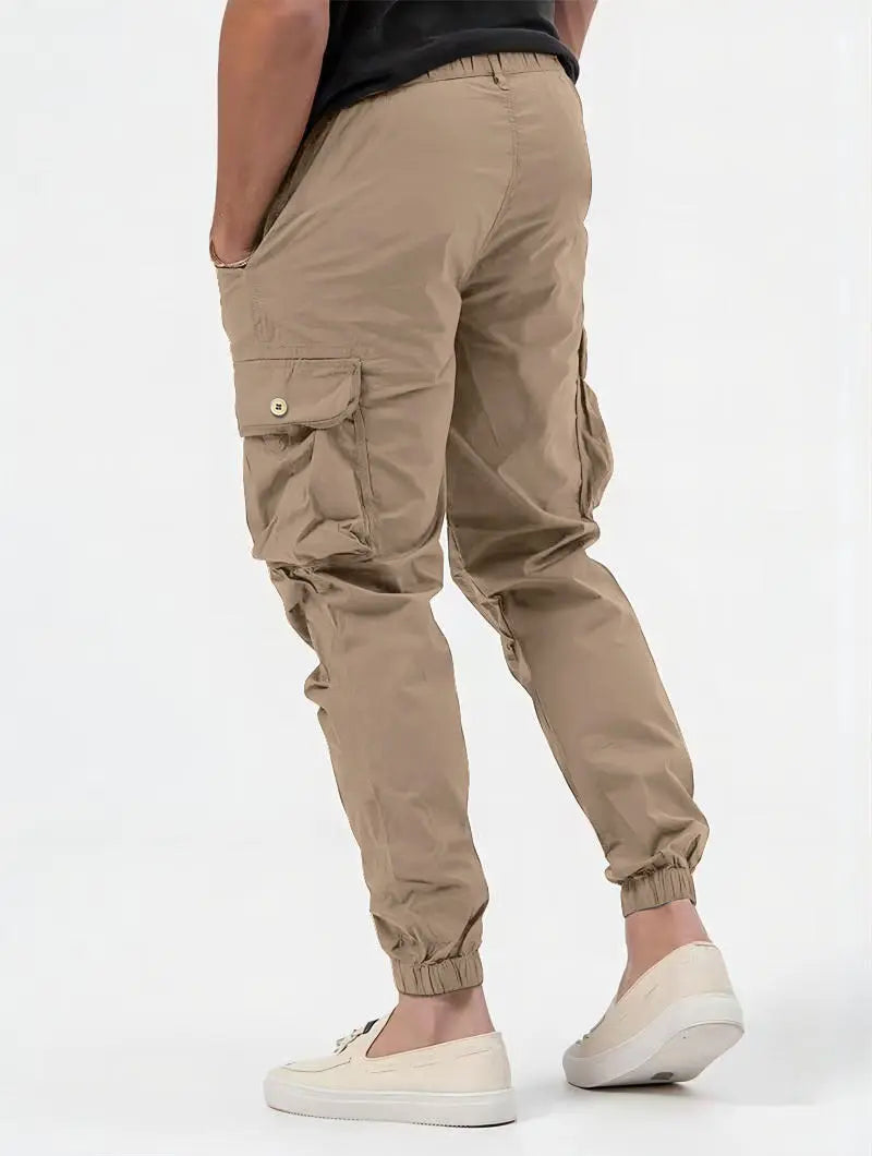 Men's Cargo Trousers With Three-dimensional Pockets Solid Color Casual Pants - Nyaabs