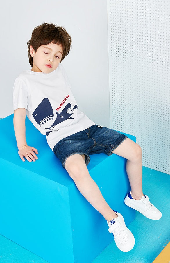 Summer Children's Wear Korean Fashion Children's Short Sleeve T-Shirt Cotton Kids Clothes Summer Boy Half Sleeve Top - Nyaabs