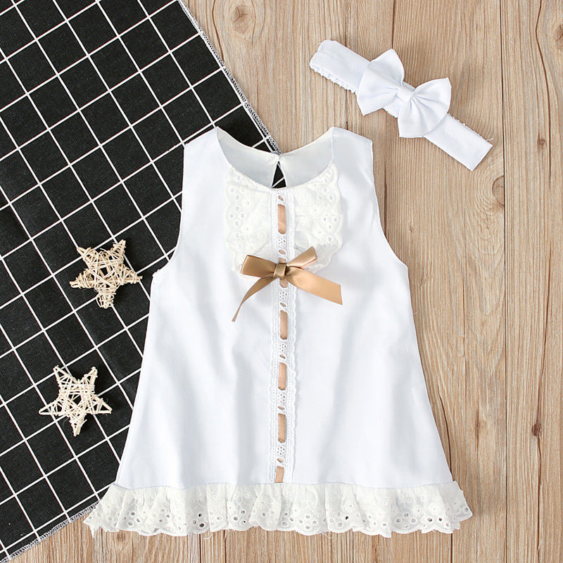 Girls baby sleeveless bow skirt - Nyaabs