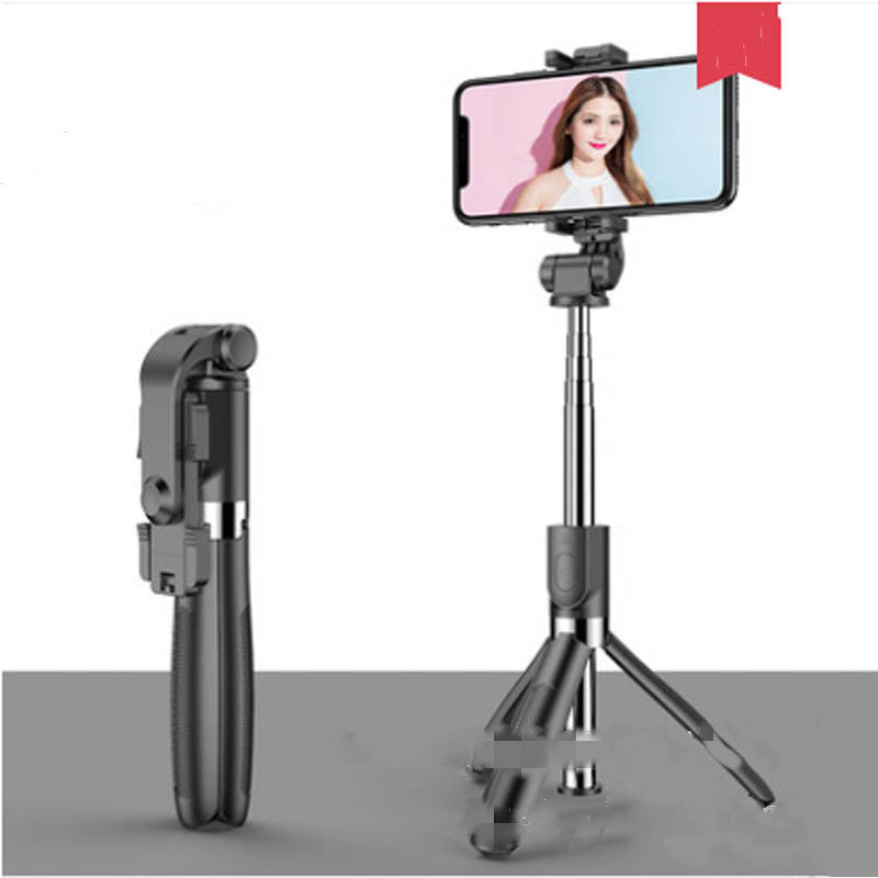 Compatible with Apple, Tripod Selfie Stick Mobile Universal Live Triangle Bracket One Bluetooth Selfie Artifact - Nyaabs