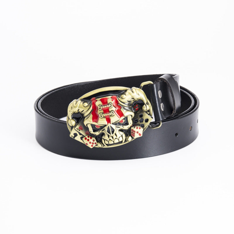 Fashion Simple Skull Shape Leather Belt - Nyaabs