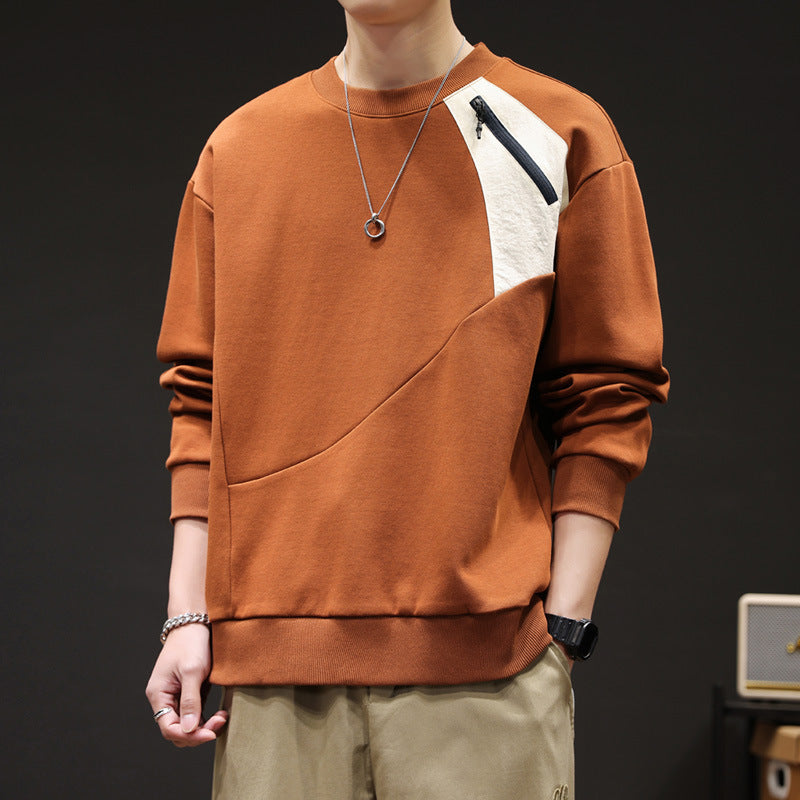 Round Neck Sweater Men's Spring Leisure Bottoming Shirt - Nyaabs