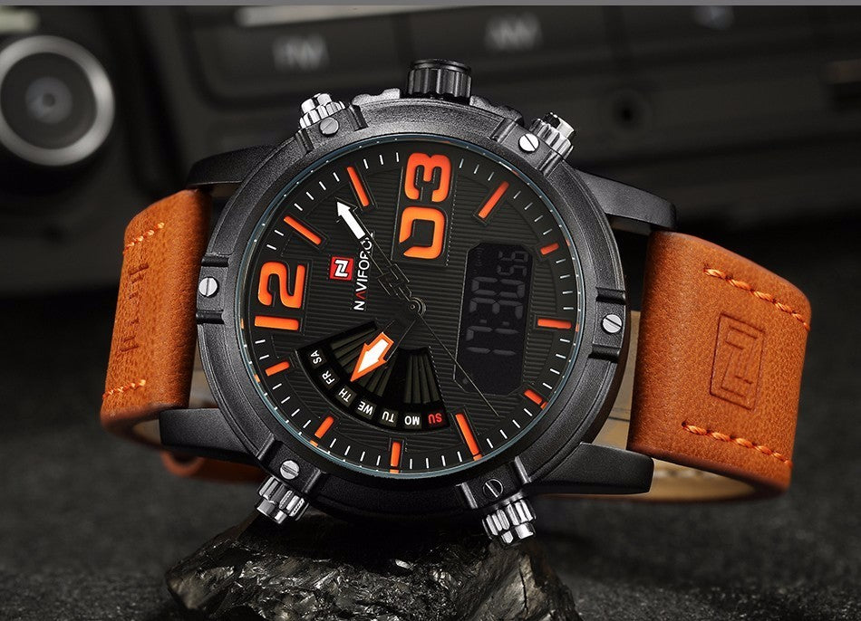 Double movement waterproof electronic watch - Nyaabs