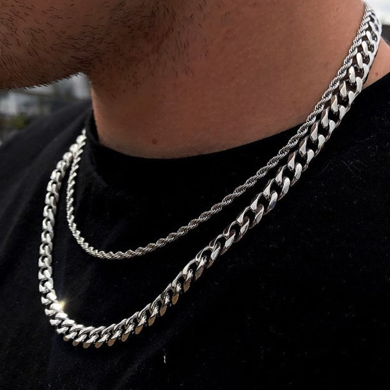 Temperament Fashion Cube Rope Chain Men Necklace - Nyaabs