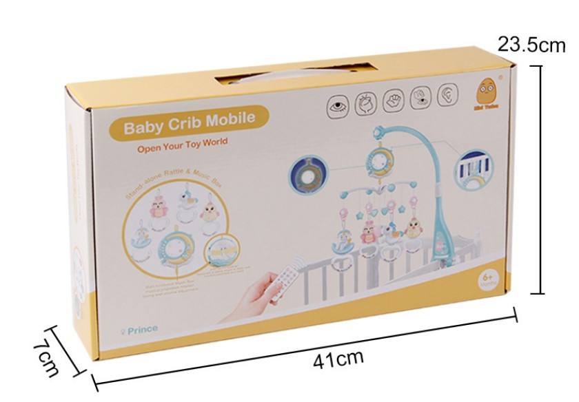 Baby Rattles Crib Mobiles Toy Holder Rotating Mobile Bed Bell Musical Box Projection Newborn Infant Baby Boy Toys - Nyaabs