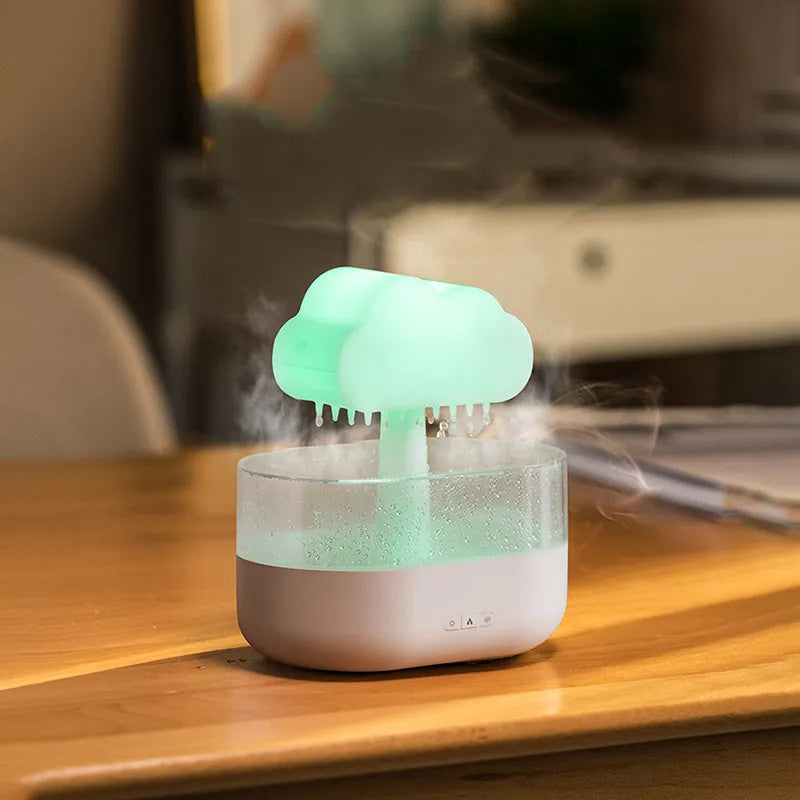 Rain Cloud Night Light Humidifier With Raining Water Drop Sound And 7 Color Led Light Essential Oil Diffuser Aromatherapy - Nyaabs