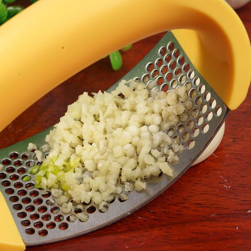 Stainless Steel Garlic Masher Garlic Press Household Manual Curve Fruit Vegetable Tools Kitchen Gadgets nyaabs.com