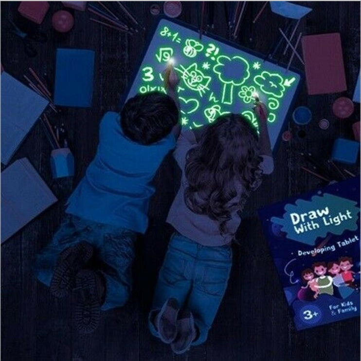 Educational Toy Drawing Pad 3D Magic 8 Light Effects Puzzle Board Sketchpad - Nyaabs