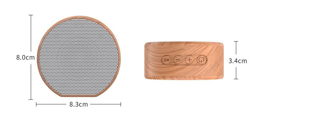 Mini Wood Bluetooth Speaker Portable Outdoor Wireless Support AUX TF - Nyaabs