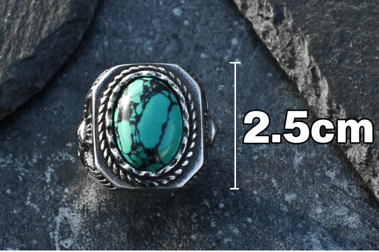 Vintage Turquoise Owl Ring For Men - Nyaabs